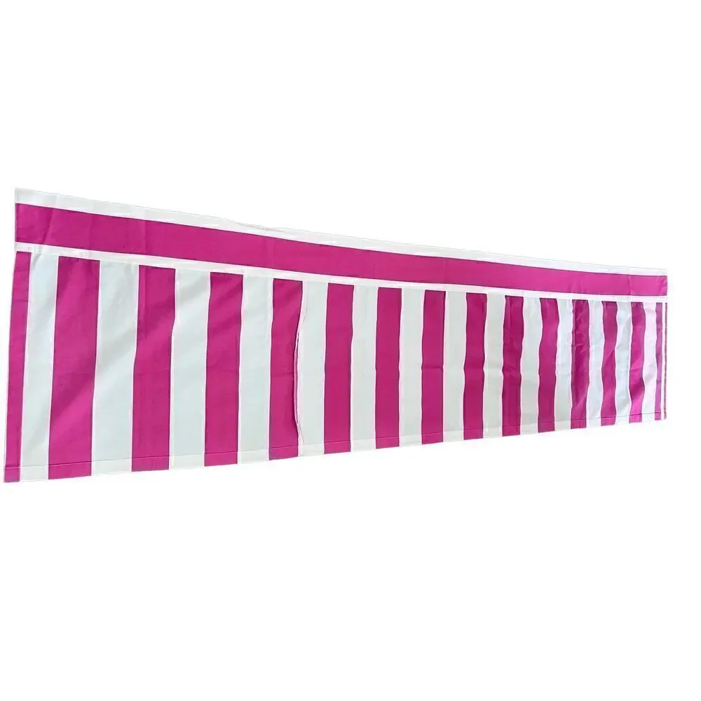 3 Piece Annie Selke Pink White Stripe Valance Set-See Description For Sizes